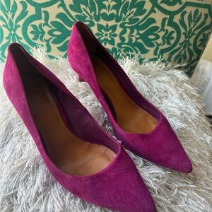 Tory Burch Fuchsia Suede Heels